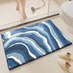 accessoire salle de bain tapis vague