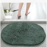 accessoire salle de bain tapis vert foncé
