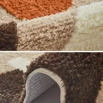 tapis antidérapant marron et beige