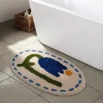 tapis antidérapant salle de bain ovale