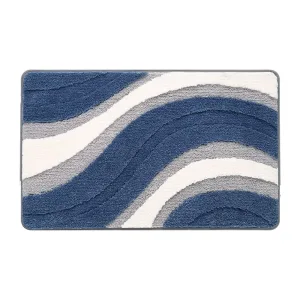 Tapis de Bain Bleu et Gris