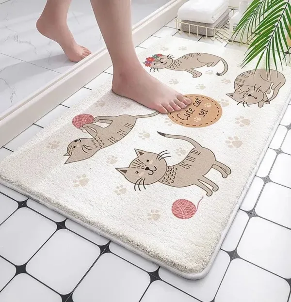 Tapis de Bain Chat Gris