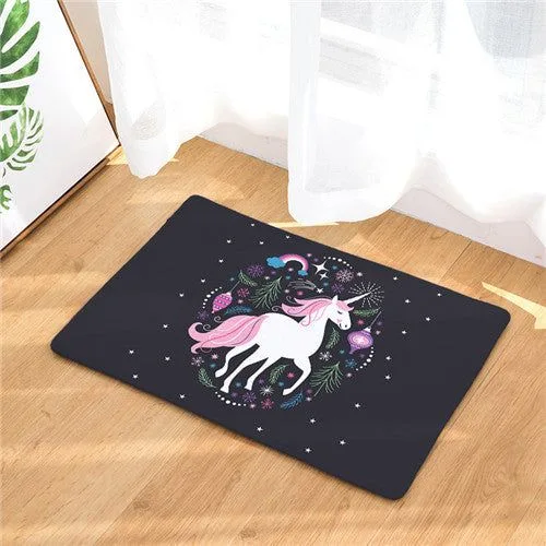 tapis de bain coloré licorne