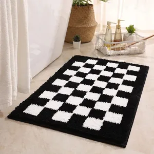 Tapis de Bain Damier Noir et Blanc