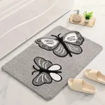 tapis de bain décoratif papillon