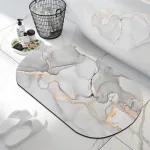 tapis de bain design marbre