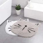 tapis de bain en peluche chat