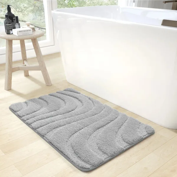 Tapis de Bain Épais Gris