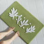 tapis de bain éponge vert olive