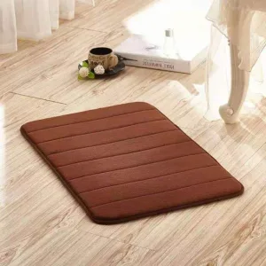 Tapis de bain marron absorbant
