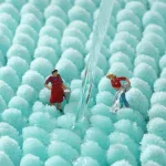 tapis de bain moderne turquoise