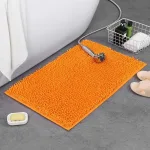 tapis de bain orange en chenille