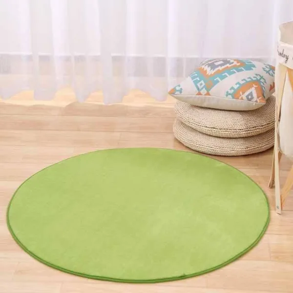Tapis de bain rond vert anis