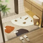 tapis de bain tendance marron et beige