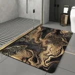 tapis de bain tendance noir et doré