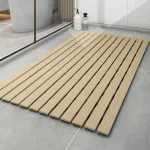 tapis de douche décor imitation bois