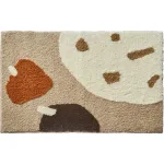 tapis de douche marron et beige