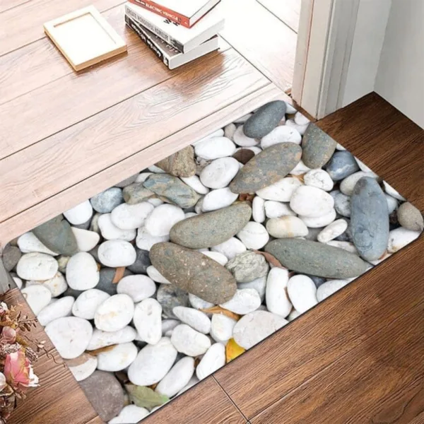 Tapis de Salle de Bain en Galet Gris