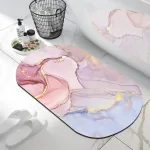 tapis décoratif marbre salle de bain