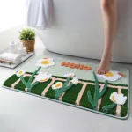 tapis esprit floral salle de bain