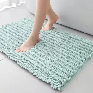 Tapis Salle de Bain Chenille Bleu Turquoise Grande Taille