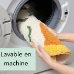 tapis salle de bain original couleur orange