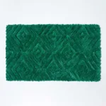 Tapis salle de bain vert emeraude