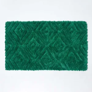 Tapis salle de bain vert emeraude